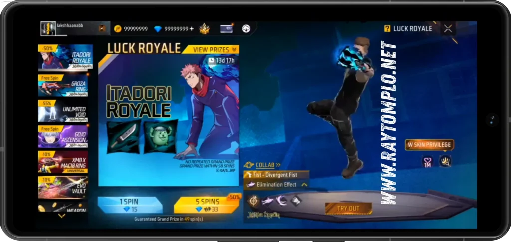 Raytomplo Free Fire Mod APK Unlock Premium Features Screenshot 05 Raytomplo.net webp